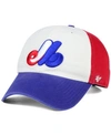 47 Brand Montreal Expos Core Clean Up Cap In Royalblue/red/white