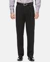 Haggar Men's Premium No Iron Khaki Classic Fit Flat Front Hidden Expandable Waist Pant In Black