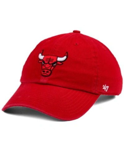47 Brand Chicago Bulls Clean Up Cap In Red