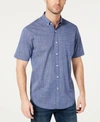 CLUB ROOM MEN'S TEXTURE CHECK STRETCH COTTON SHIRT, CREATED FOR MACY'S