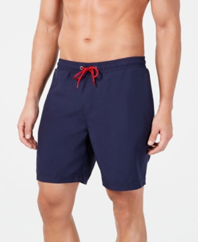 Club Room Men's Quick-dry Performance Solid 7" Swim Trunks, Created For Macy's In Navy Blue