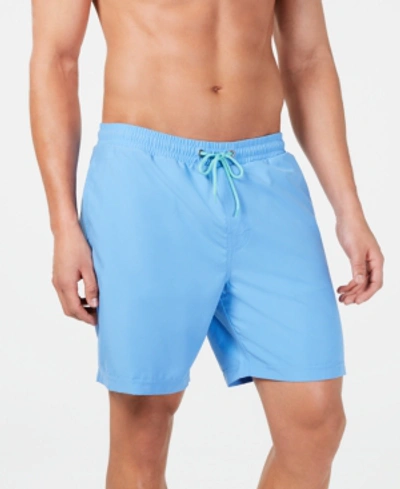 Club Room Men's Quick-dry Performance Solid 5" Swim Trunks, Created For Macy's In Surf Blue
