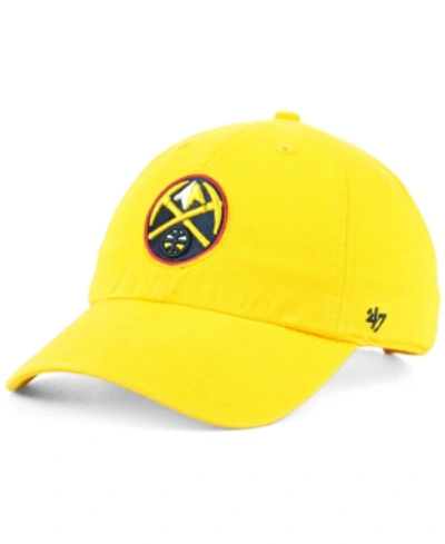 47 Brand Denver Nuggets Clean Up Strapback Cap In Yellow