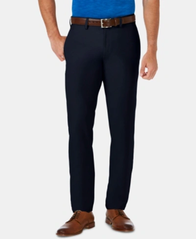 Haggar Men's Cool 18 Pro Slim-fit 4-way Stretch Moisture-wicking Non-iron Dress Pants In Navy