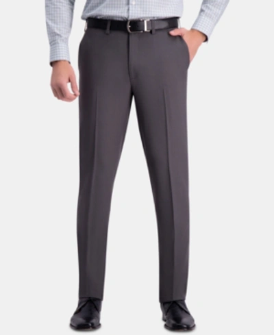 Haggar Men's Premium Comfort Slim-fit Performance Stretch Flat-front Dress Pants In Dark Grey