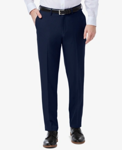 Haggar Men's Premium Comfort Slim-fit Performance Stretch Flat-front Dress Pants In Blue
