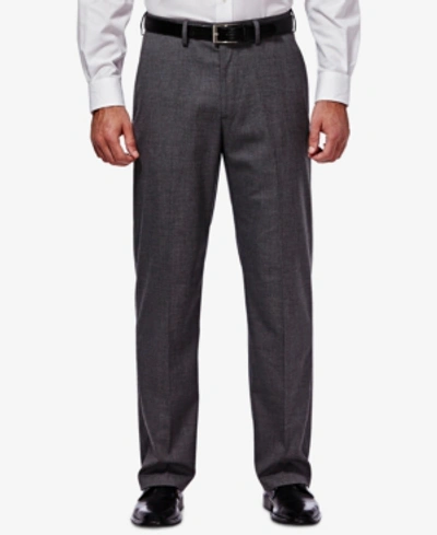 Haggar J.m.  Men's Classic/ Regular Fit Stretch Sharkskin Suit Pants In Dark Grey