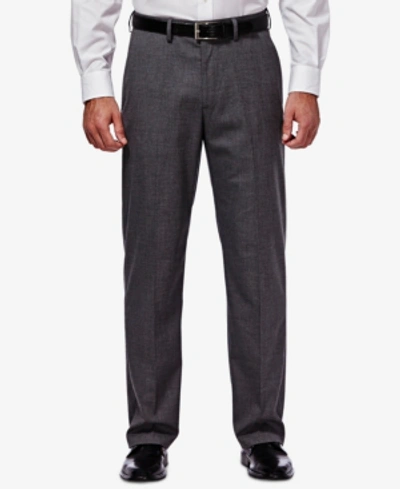 Haggar Men Premium Stretch Classic Fit Flat Front Suit Pant In Dark Grey