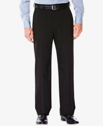 Haggar J.m.  Men's Classic/ Regular Fit Stretch Sharkskin Suit Pants In Black
