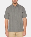 Cubavera Men's Big & Tall Pintuck Embroidered Chambray Shirt In Steeple Grey
