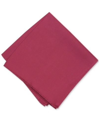 Alfani Men's Solid Pocket Square, Created For Macy's In Burgundy