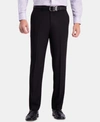 Haggar Men's Premium Comfort Straight-fit 4-way Stretch Wrinkle-free Flat-front Dress Pants In Black