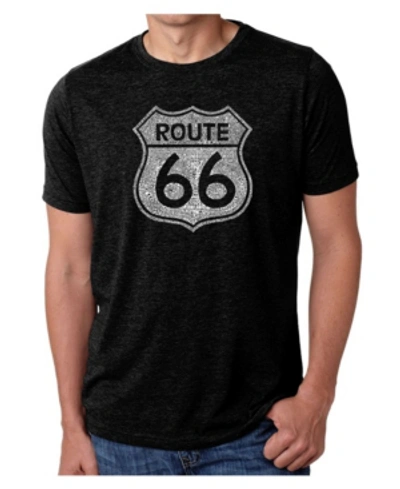 La Pop Art Mens Premium Blend Word Art T-shirt - Route 66 In Black