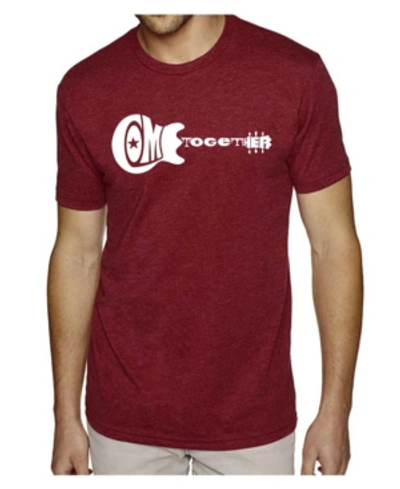 La Pop Art Mens Premium Blend Word Art T-shirt In Burgundy