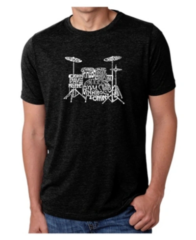 La Pop Art Mens Premium Blend Word Art T-shirt - Drums In Black