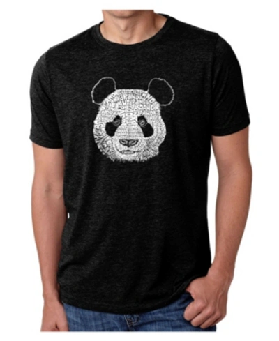La Pop Art Mens Premium Blend Word Art T-shirt - Panda Head In Black