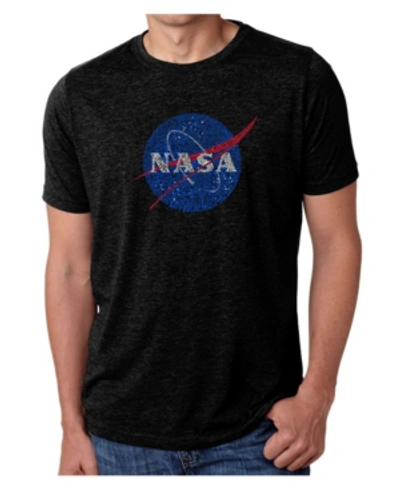 La Pop Art Mens Premium Blend Word Art T-shirt - Nasa Meatball Logo In Black