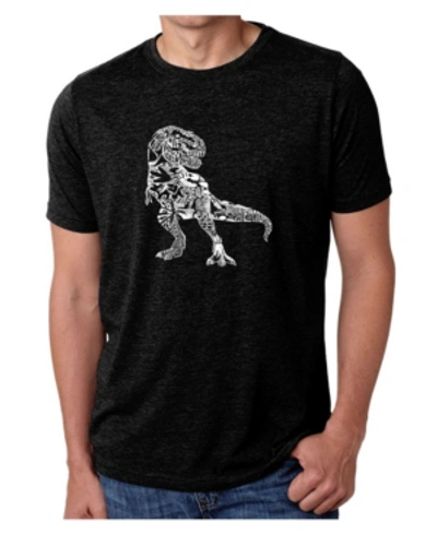 La Pop Art Mens Premium Blend Word Art T-shirt - Dinosaur In Black