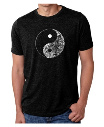 La Pop Art Mens Premium Blend Word Art T-shirt - Yin Yang In Black