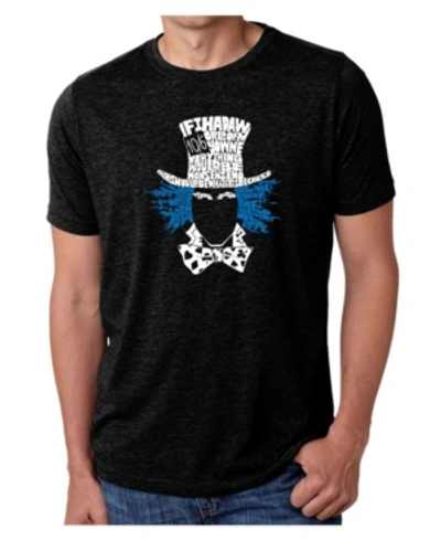 La Pop Art Mens Premium Blend Word Art T-shirt - The Mad Hatter In Black