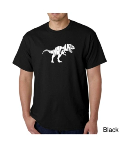 La Pop Art Mens Word Art T-shirt - T-rex Skull In Black