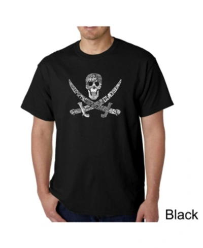 La Pop Art Mens Word Art T-shirt - Pirate In Black