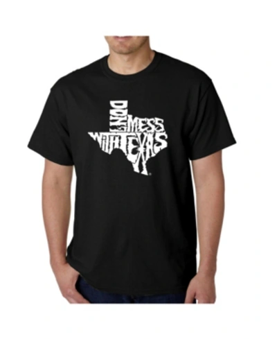 La Pop Art Mens Word Art T-shirt - Dont Mess With Texas In Black