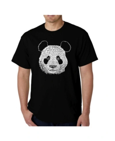 La Pop Art Mens Word Art T-shirt - Panda Head In Black