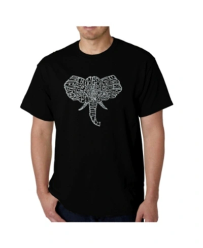 La Pop Art Mens Word Art T-shirt - Elephant Tusks In Black