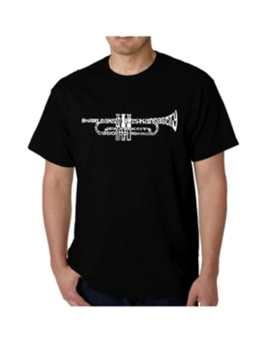 La Pop Art Mens Word Art T-shirt - Trumpet In Black