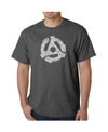 La Pop Art Mens Word Art T-shirt - Record Adapter In Gray