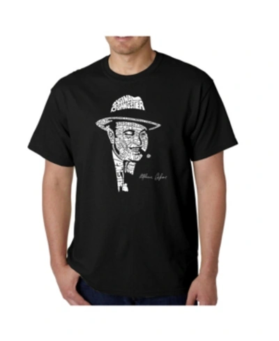 La Pop Art Mens Word Art T-shirt - Al Capone - Original Gangster In Black