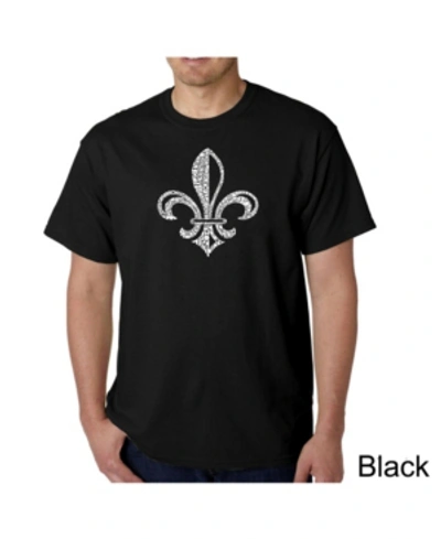La Pop Art Mens Word Art T-shirt - When The Saints Go Marching In In Black