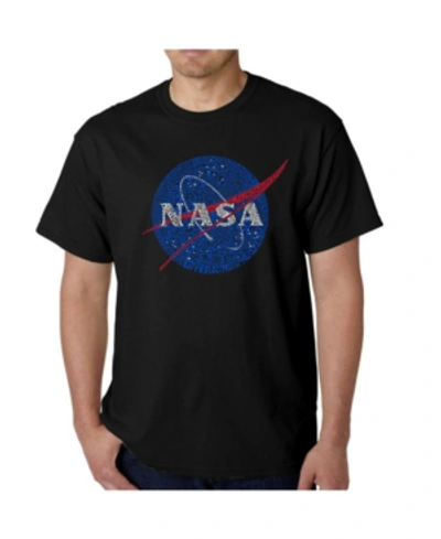 La Pop Art Mens Word Art T-shirt - Nasa Meatball Logo In Black