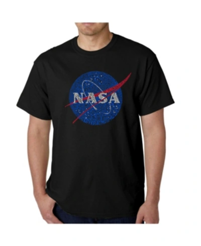 La Pop Art Mens Word Art T-shirt - Nasa Meatball Logo In Gray