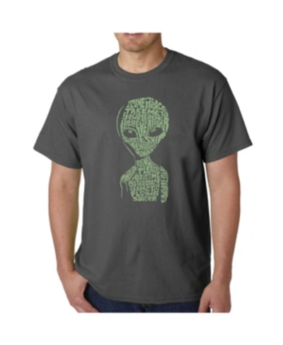 La Pop Art Mens Word Art T-shirt - Area 51 In Gray