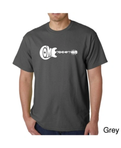 La Pop Art Mens Word Art T-shirt - Come Together In Gray
