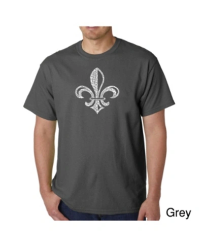 La Pop Art Mens Word Art T-shirt - When The Saints Go Marching In In Gray