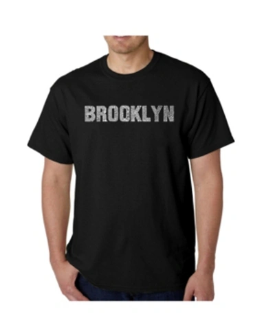 La Pop Art Mens Word Art T-shirt - Brooklyn Neighborhoods In Black