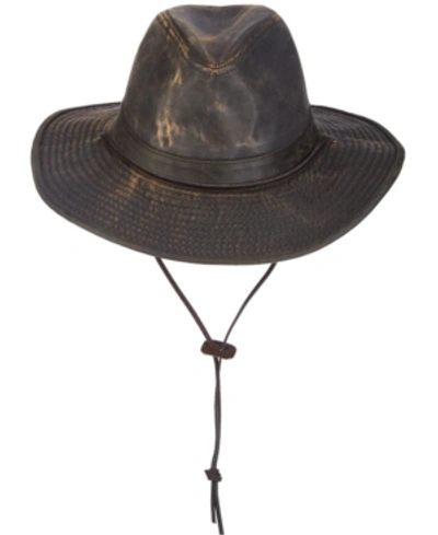 Dorfman Pacific Men's Weathered Big-brim Safari Hat In Brown