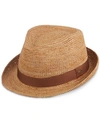 SCALA MEN'S CROCHETED RAFFIA FEDORA