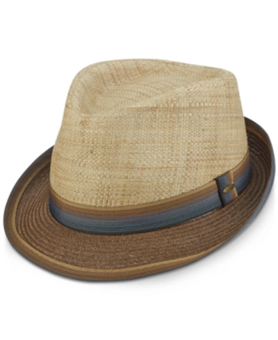 Scala Men's Two-tone Fedora In Brown