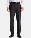 Haggar Men's Premium Comfort Straight-fit 4-way Stretch Wrinkle-free Flat-front Dress Pants In Charcoal