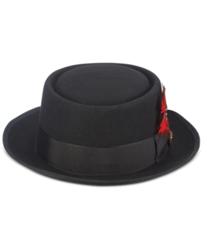 Scala Men's Wool Pork Pie Hat In Black