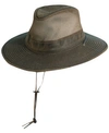 Dorfman Pacific Men's Weathered Big-brim Mesh Safari Hat In Brown