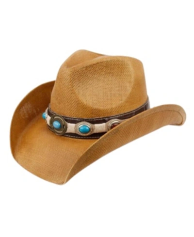 Epoch Hats Company Angela & William Cowboy Hat With Trim Band And Studs In Natural