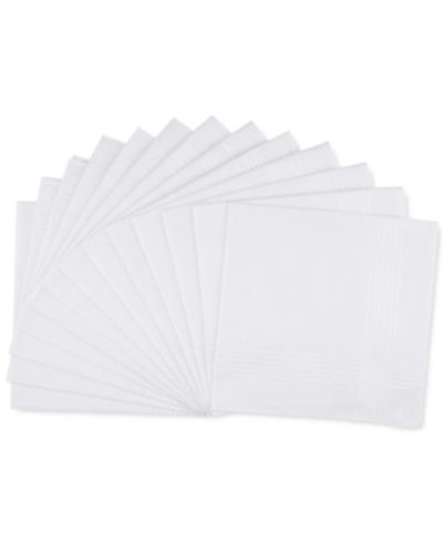 Club Room Men's 13-pc. White Border-stripe Handkerchief Set, Created For Macy's