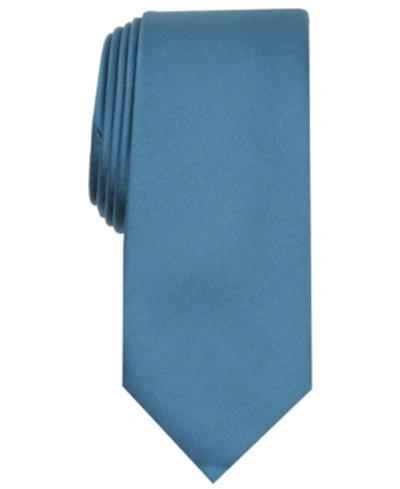 Alfani Men's Solid Texture Slim Tie, Created For Macy's In Petrol