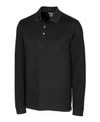 Cutter & Buck Advantage Eco Tri-blend Pique Mens Big And Tall Long Sleeve Polo In Black