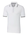 Cutter & Buck Advantage Classic Fit Tipped Drytec Polo In White